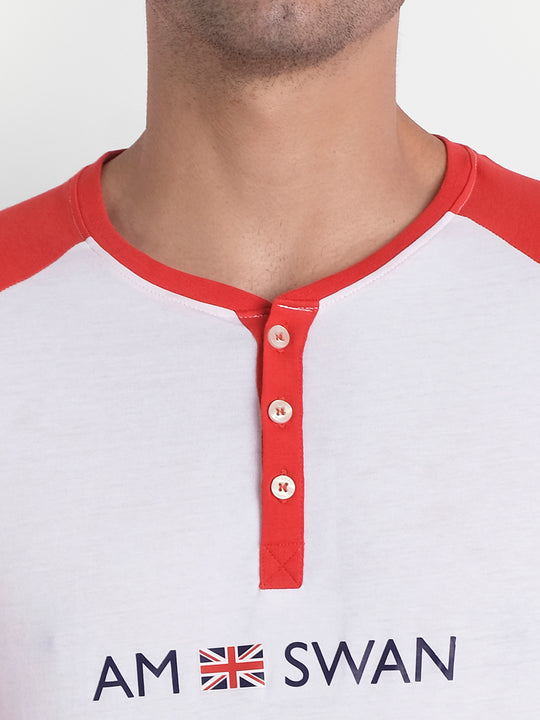 MENS PREMIUM COTTON PRINTED FULL SLEEVE HENLEY T-SHIRTS