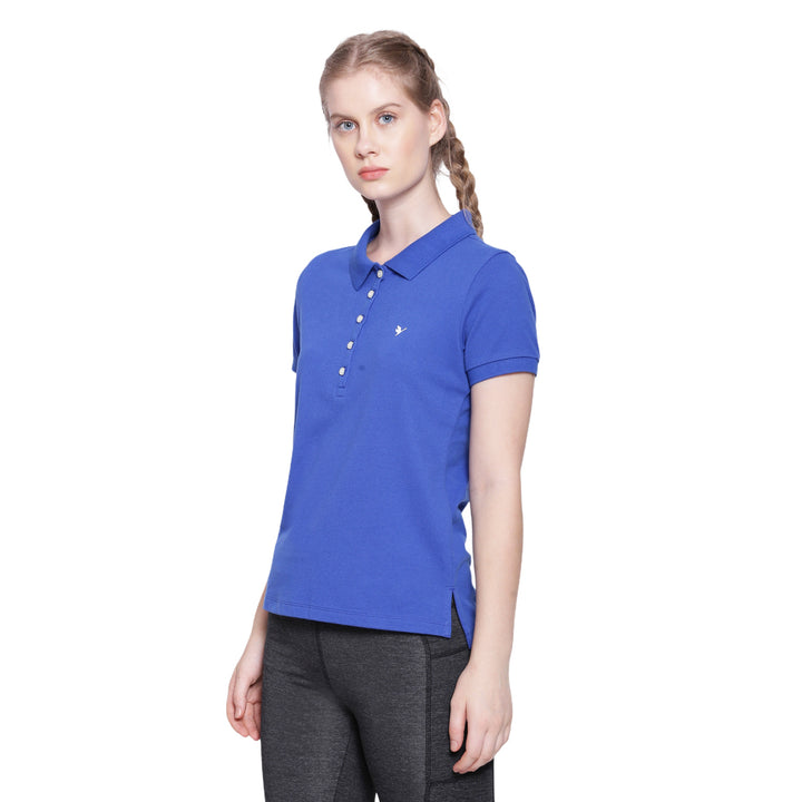 WOMENS PREMIUM COTTON SOLID HALF SLEEVE POLO T-SHIRTS