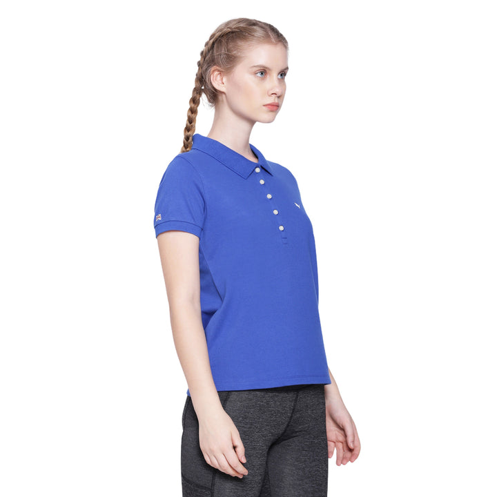 WOMENS PREMIUM COTTON SOLID HALF SLEEVE POLO T-SHIRTS