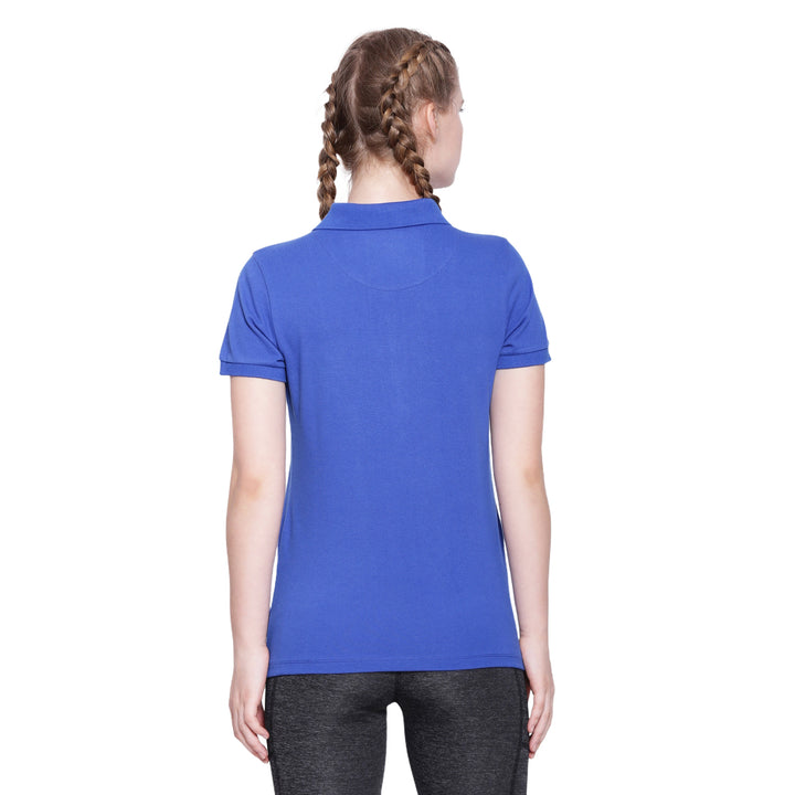 WOMENS PREMIUM COTTON SOLID HALF SLEEVE POLO T-SHIRTS