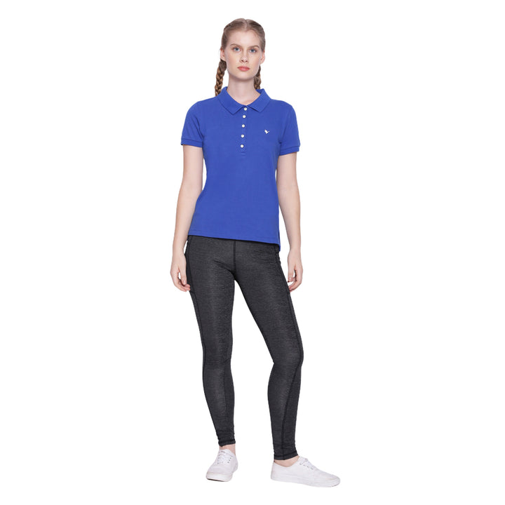 WOMENS PREMIUM COTTON SOLID HALF SLEEVE POLO T-SHIRTS