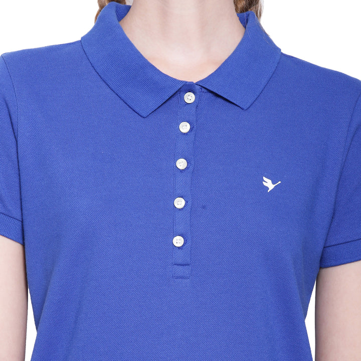 WOMENS PREMIUM COTTON SOLID HALF SLEEVE POLO T-SHIRTS