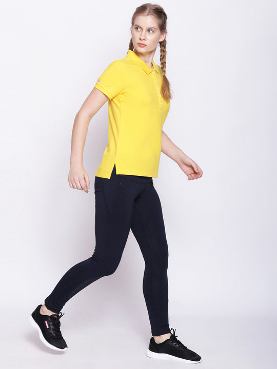 WOMENS PREMIUM COTTON SOLID HALF SLEEVE POLO T-SHIRTS