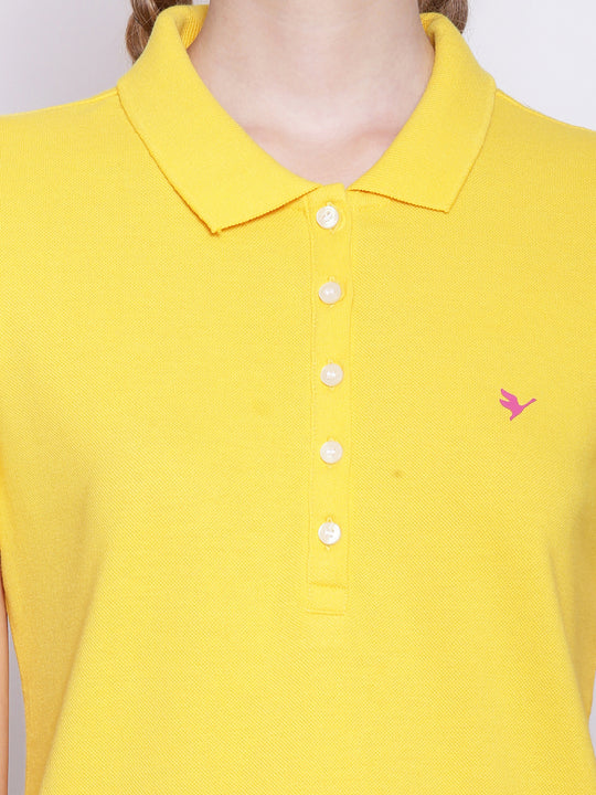 WOMENS PREMIUM COTTON SOLID HALF SLEEVE POLO T-SHIRTS