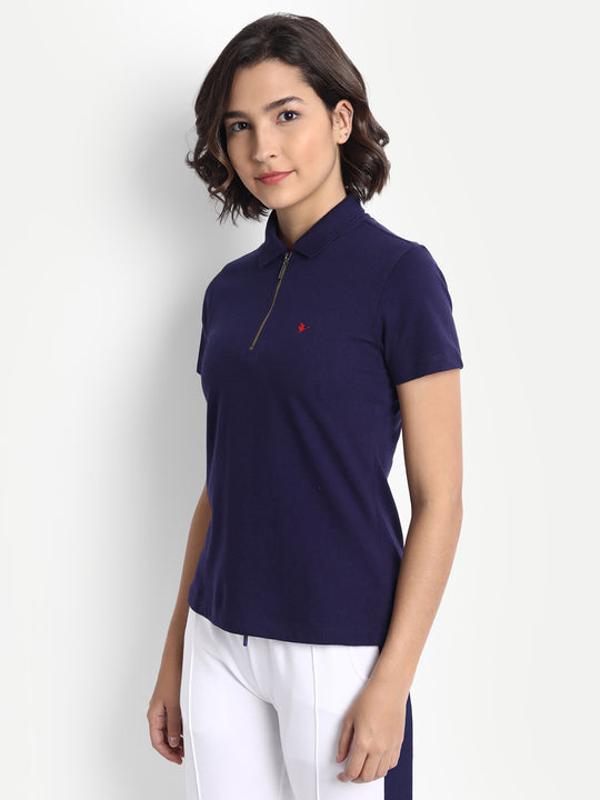 Women'S Smart Fit Half Sleeve Polo T-Shirt Premium Cotton Lycra