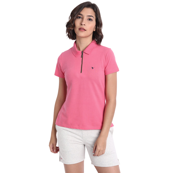 Womens Premium Cotton Solid Half Sleeve Polo T-Shirts
