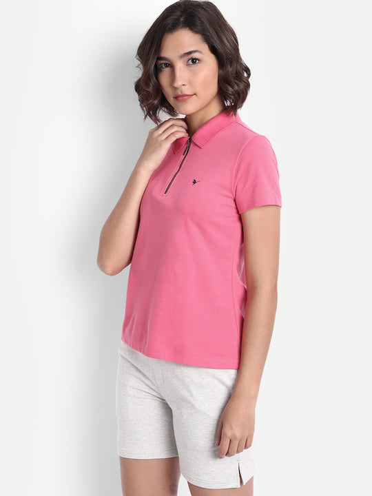 Womens Premium Cotton Solid Half Sleeve Polo T-Shirts
