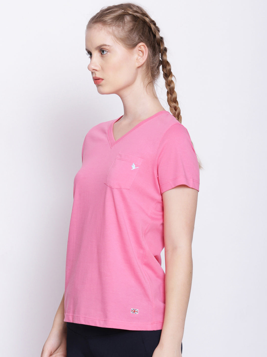 Women'S Premium Cotton Solid V- Neck Half Sleeve T-Shirts