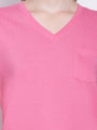 Women'S Premium Cotton Solid V- Neck Half Sleeve T-Shirts