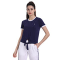 Women'S Premium Cotton Stripe Half Sleeve Knotted T-Shirts