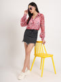 Women'S Premium Chiffon Multicolour Regular Length Straight Hem Digital Print Shirt