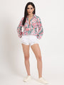 Women'S Luxury Cambric Multicolour Regular Length Straight Hem Digital Print Shirt