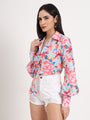 Women'S Premium Muslin Multicolour Regular Length Straight Hem Digital Print Shirt