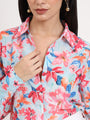 Women'S Premium Muslin Multicolour Regular Length Straight Hem Digital Print Shirt