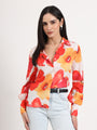 Women'S Premium American Crepe Multicolour Regular Length Straight Hem Digital Print Shirt