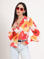 Women'S Premium American Crepe Multicolour Regular Length Straight Hem Digital Print Shirt