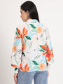 Women'S Premium Micro Multicolour Regular Length Straight Hem Digital Print Shirt
