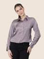 Women'S Premium Mauve Regular Fit Solid Satin Shirt