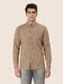 Premium Men'S Crinkle Cotton Shirt | Mustard