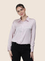 Women'S Premium Baby Pink Regular Fit Solid Satin Shirt