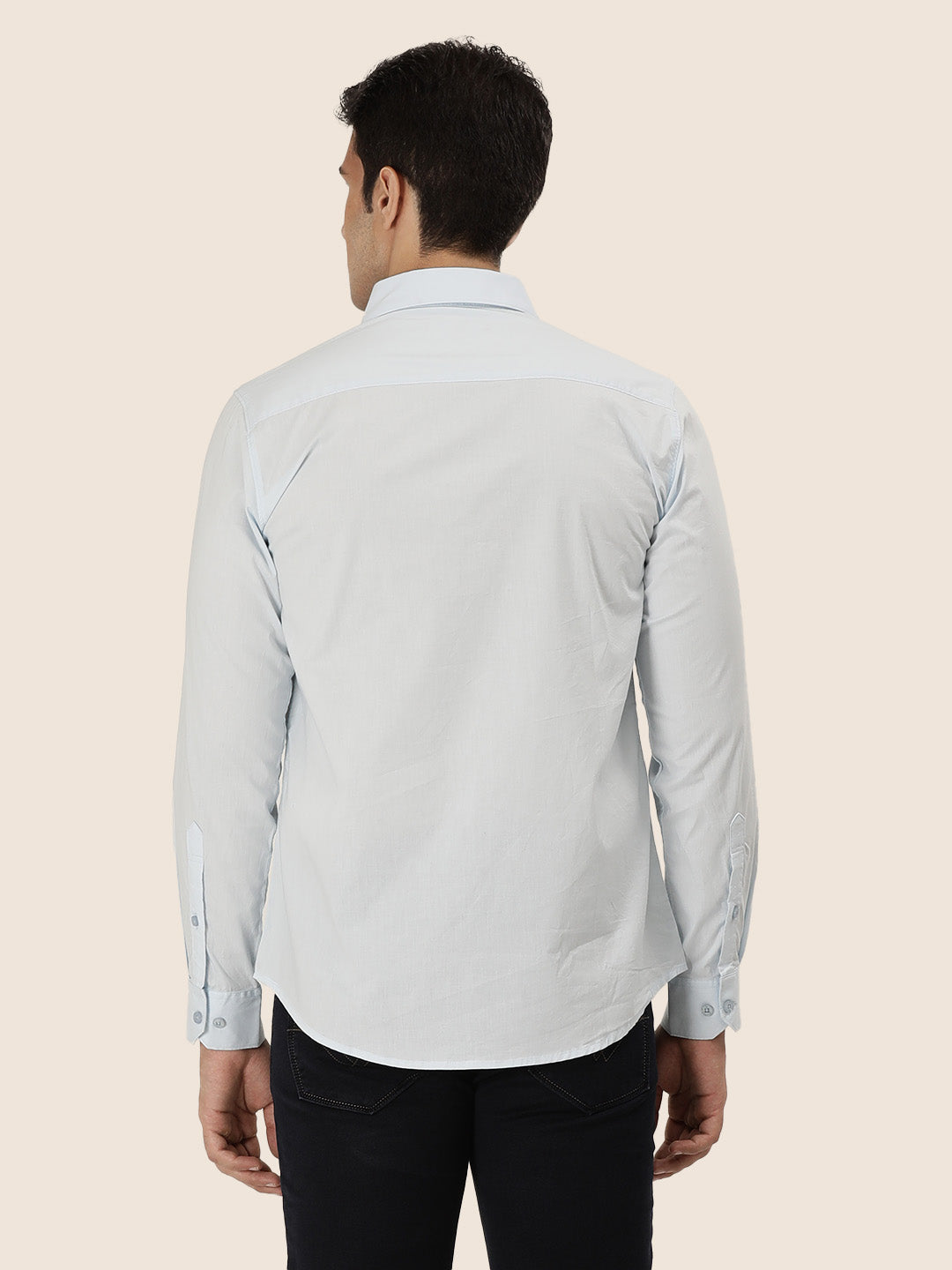 Sky Blue Shirt With Premium Cotton Lycra