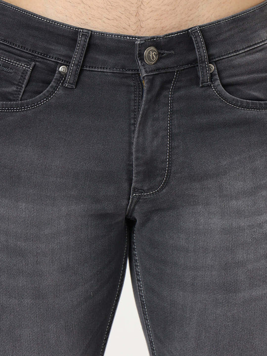 Premium Men'S Charcoal Relaxed-Fit Jeans