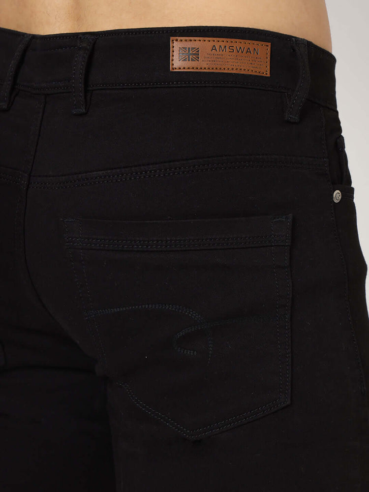 Premium Men'S Jet Black Relaxed Fit Jeans
