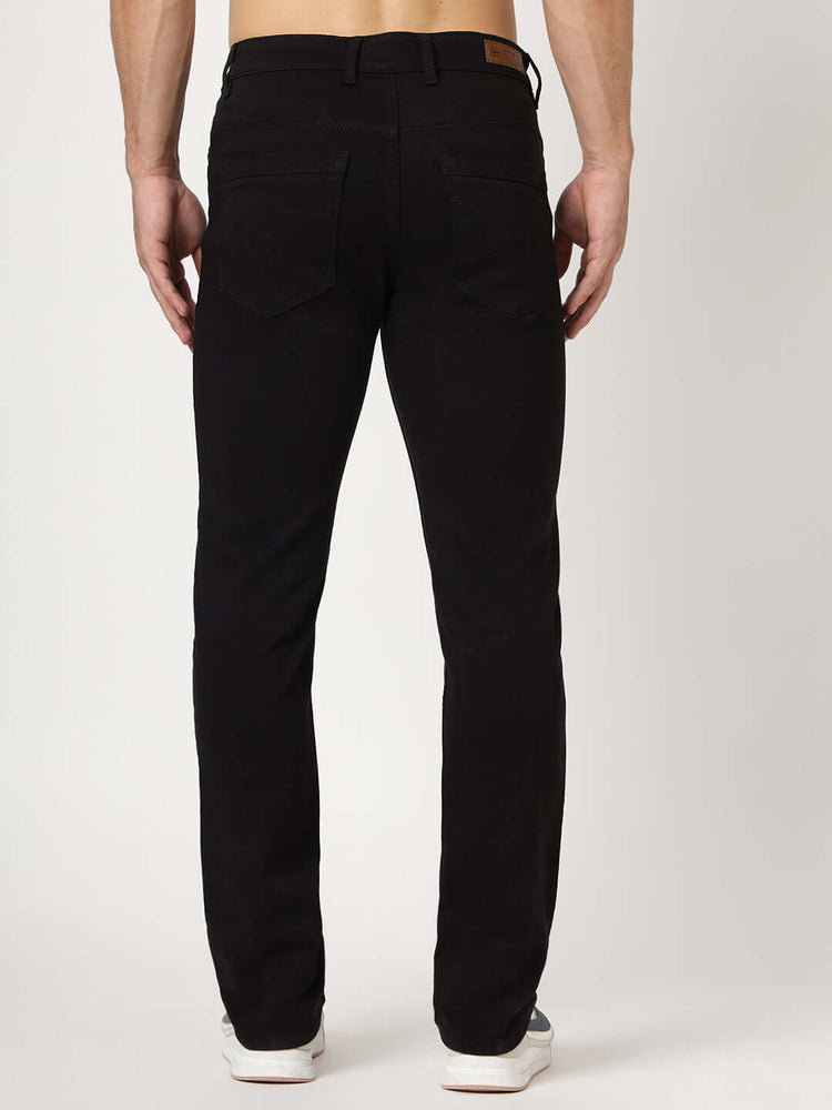 Premium Men'S Jet Black Relaxed Fit Jeans