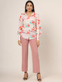 Women'S Premium American Crepe Multicolour Long Length Curved Hem Digital Print Shirt