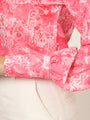 Women'S Premium Muslin Pink Long Length Curved Hem Digital Print Shirt
