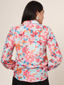 Women'S Premium Muslin Multicolour Long Length Curved Hem Digital Print Shirt