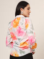 Women'S Premium Micro Multicolour Long Length Curved Hem Digital Print Shirt