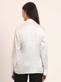 Women'S Premium White Regular Fit Solid Satin Shirt