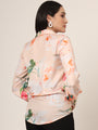 Women'S Luxury Satin Multicolour Long Length Curved Hem Digital Print Shirt