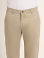 Premium Cotton Stretch Spanish Grey Solid Men'S Regular Fit Trouser