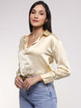 Women'S Premium Buff Drop Shoulder Oversized Satin Shirt