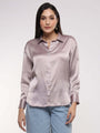 Women'S Premium Thistle Drop Shoulder Oversized Satin Shirt