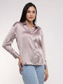 Women'S Premium Thistle Drop Shoulder Oversized Satin Shirt