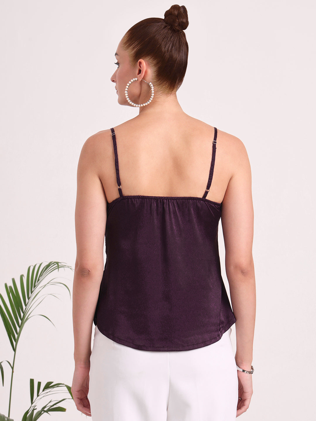 Women's European Satin V-Neck Sleeveless Top