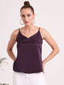 Women's European Satin V-Neck Sleeveless Top