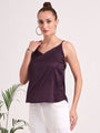 Women's European Satin V-Neck Sleeveless Top