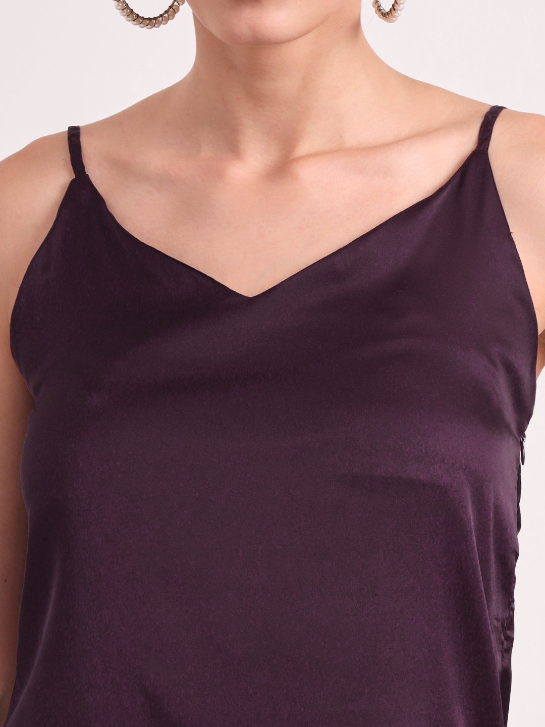 Women's European Satin V-Neck Sleeveless Top