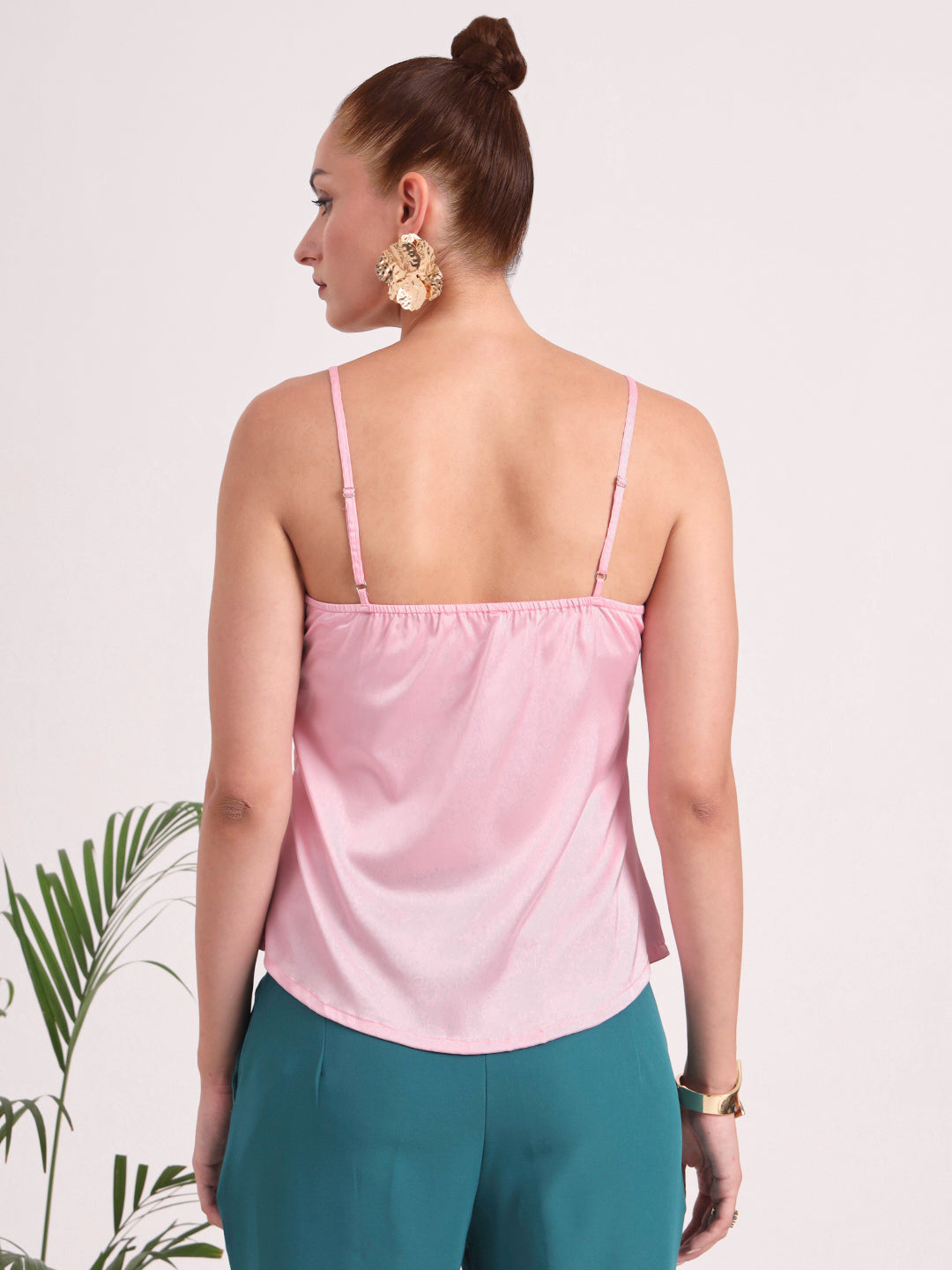 Women's European Satin V-Neck Sleeveless Top