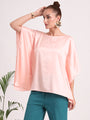 Women's European Satin Solid Baturing Sleeve Crepe