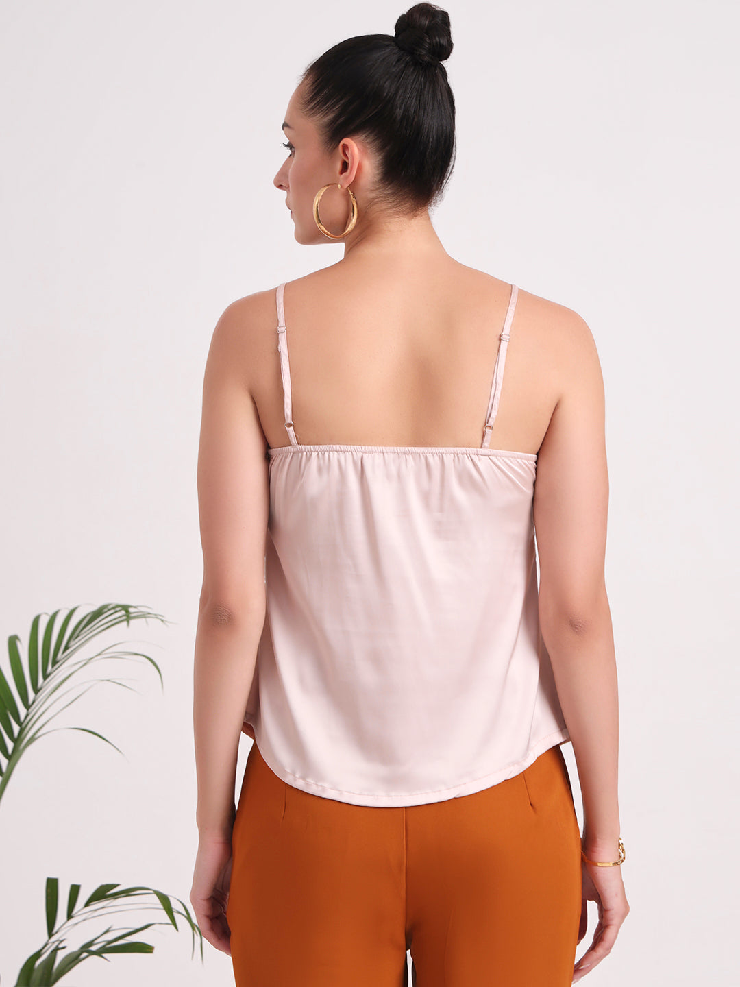 Women's European Satin V-Neck Sleeveless Top
