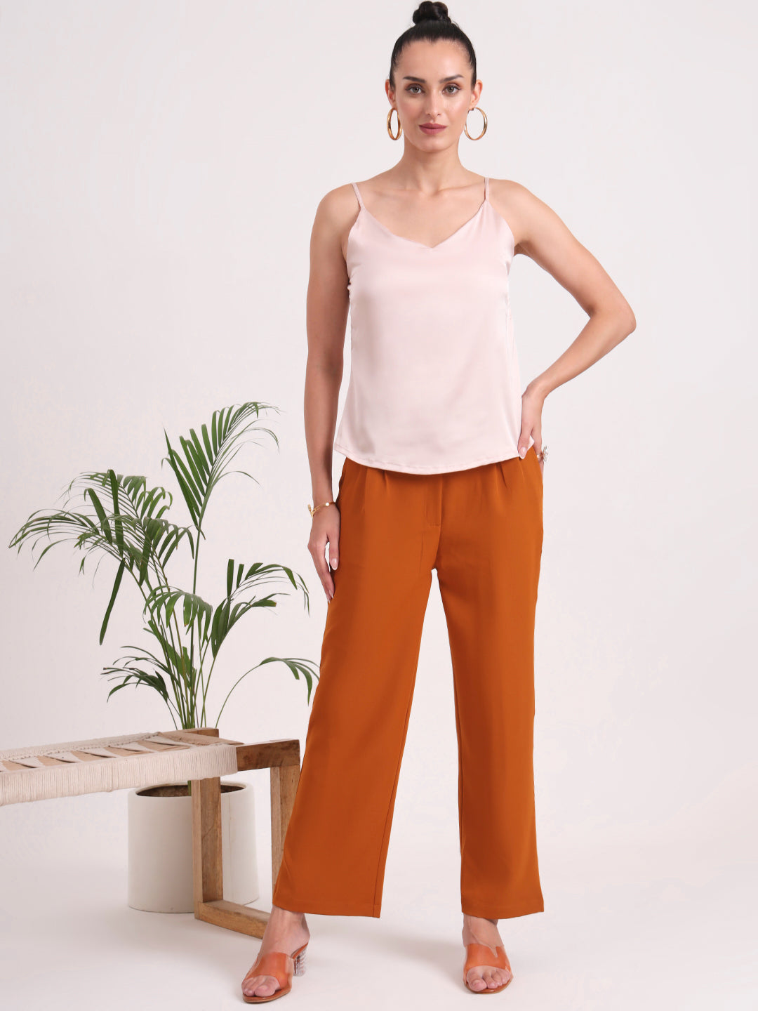 Women's European Satin V-Neck Sleeveless Top