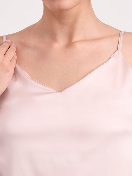 Women's European Satin V-Neck Sleeveless Top