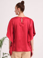 Women's European Satin Solid Baturing Sleeve Crepe