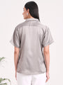 Women's Short Sleeve European Satin Shirt