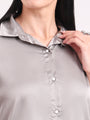 Women's Short Sleeve European Satin Shirt